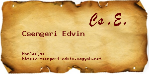 Csengeri Edvin névjegykártya